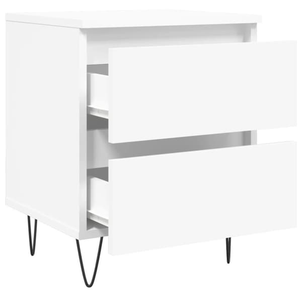 vidaXL Nattbord hvit 40x35x50 cm konstruert tre