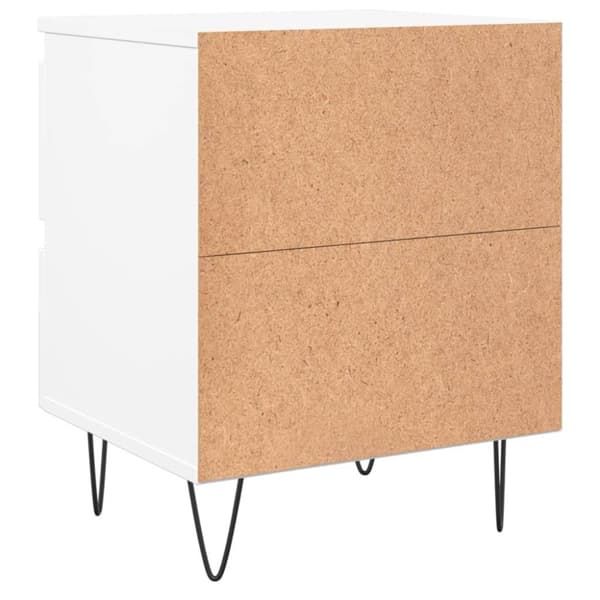 vidaXL Nattbord hvit 40x35x50 cm konstruert tre