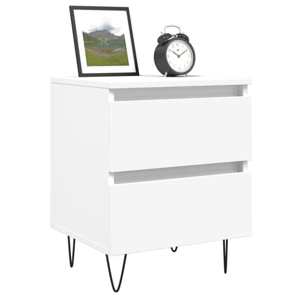 vidaXL Nattbord hvit 40x35x50 cm konstruert tre