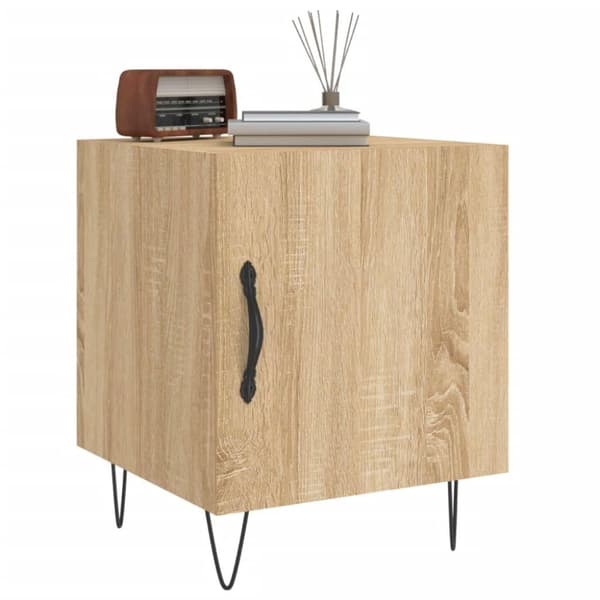 vidaXL sengebord 40x40x50 cm konstrueret træ sonoma-eg