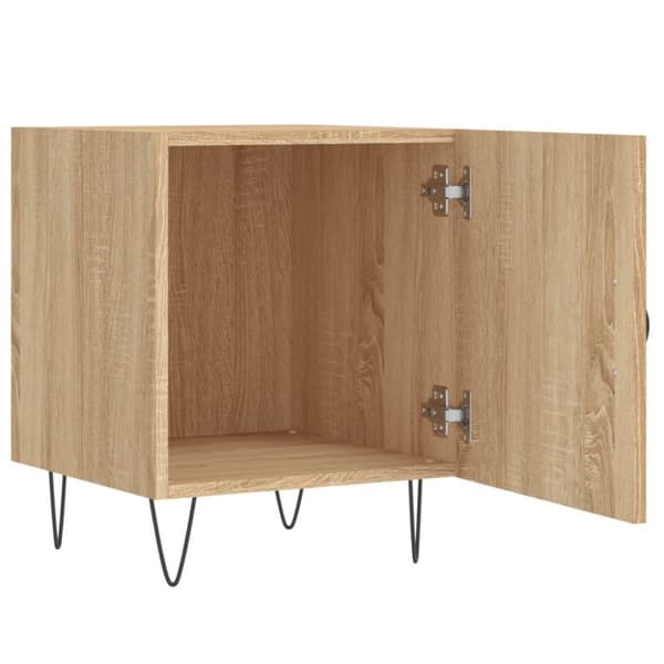 vidaXL sengebord 40x40x50 cm konstrueret træ sonoma-eg