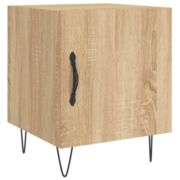 vidaXL sengebord 40x40x50 cm konstrueret træ sonoma-eg