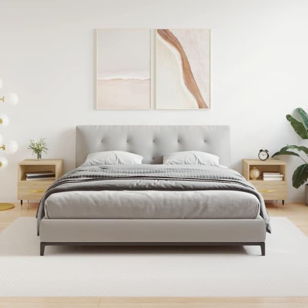 vidaXL sengeborde 2 stk. 40x35x47,5 cm konstrueret træ sonoma-eg