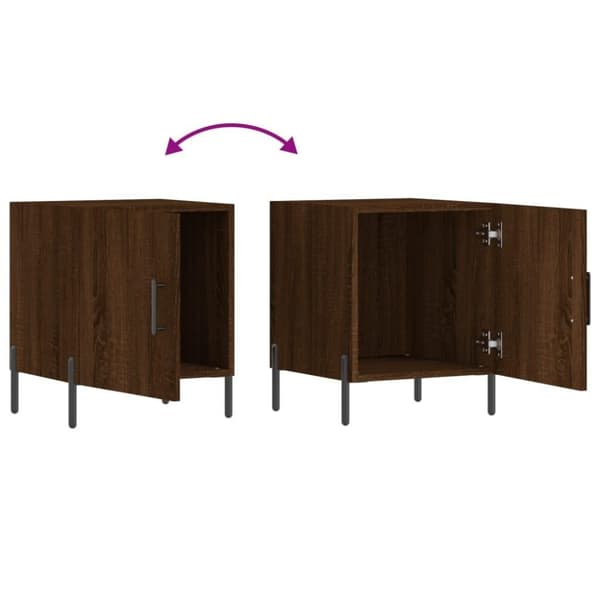 vidaXL Nattbord brun eik 40x40x50 cm konstruert tre