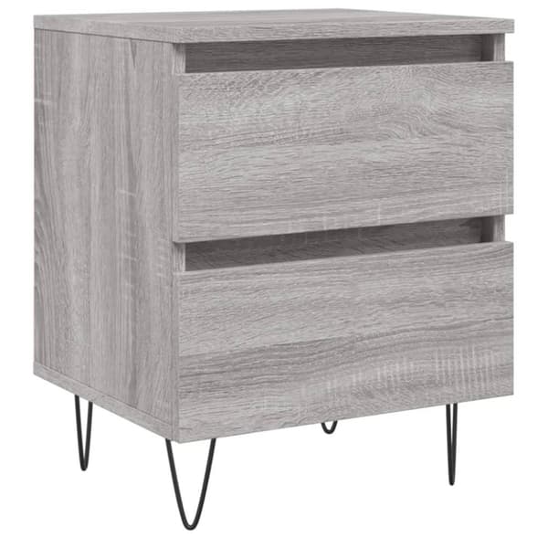 vidaXL sengebord 40x35x50 cm konstrueret træ grå sonoma-eg