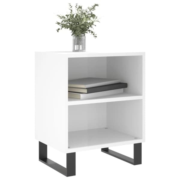 vidaXL Nattbord 2 stk høyglans hvit 40x30x50 cm konstruert tre