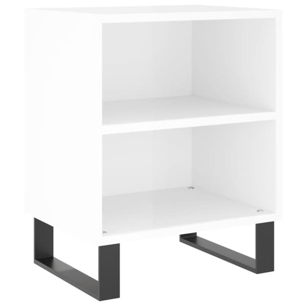 vidaXL Nattbord 2 stk høyglans hvit 40x30x50 cm konstruert tre