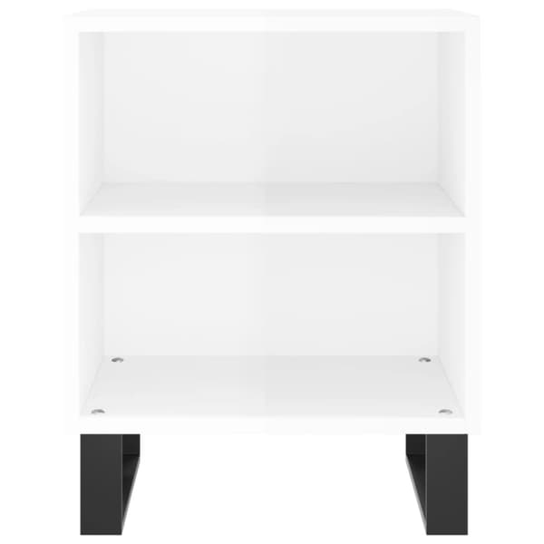 vidaXL Nattbord 2 stk høyglans hvit 40x30x50 cm konstruert tre
