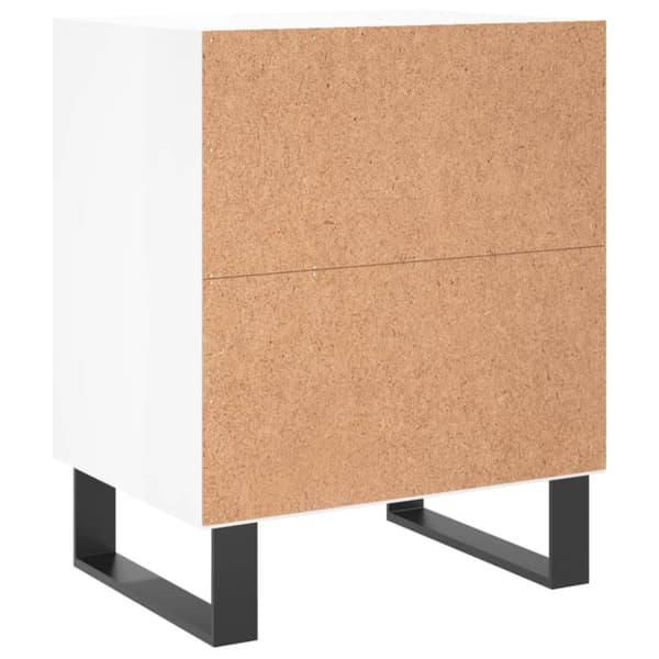 vidaXL Nattbord 2 stk høyglans hvit 40x30x50 cm konstruert tre