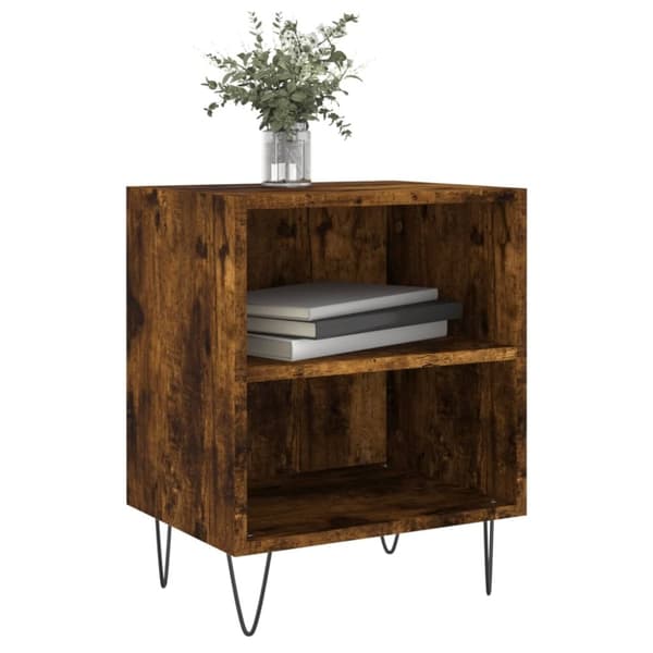 vidaXL sengeborde 2 stk. 40x30x50 cm konstrueret træ røget egetræ