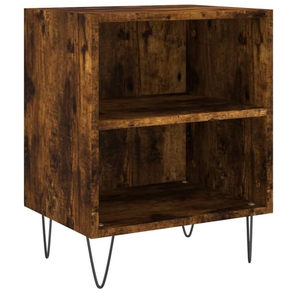 vidaXL sengeborde 2 stk. 40x30x50 cm konstrueret træ røget egetræ