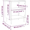 Miniatyrbilde 10 av 11: vidaXL Nattbord 2 stk brun eik 40x30x50 cm konstruert tre