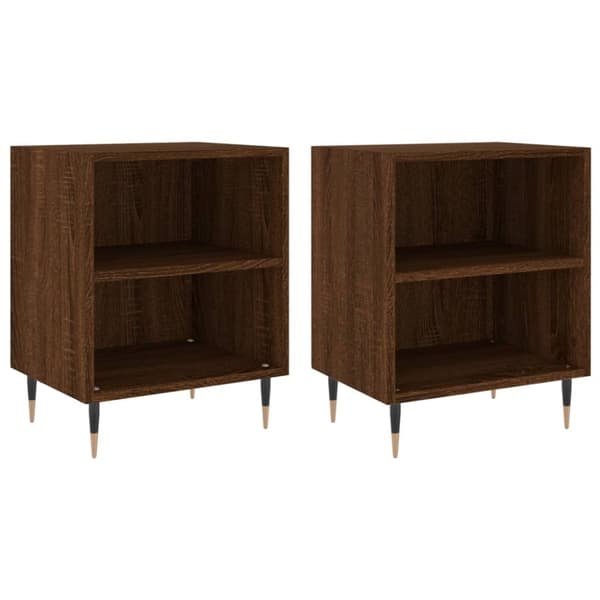 vidaXL Nattbord 2 stk brun eik 40x30x50 cm konstruert tre