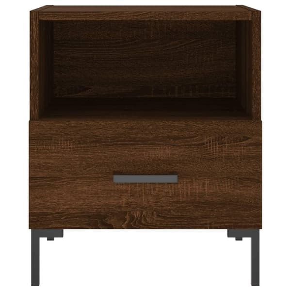 vidaXL sengeborde 2 stk. 40x35x47,5 cm konstrueret træ brunt egetræ