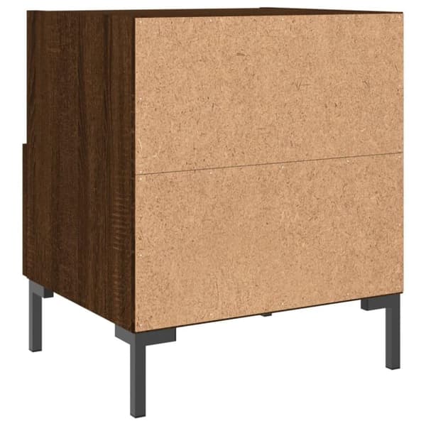 vidaXL sengeborde 2 stk. 40x35x47,5 cm konstrueret træ brunt egetræ