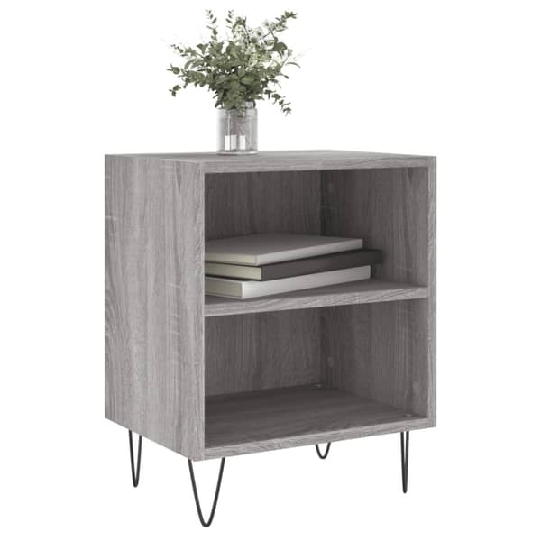 vidaXL sengeborde 2 stk. 40x30x50 cm konstrueret træ grå sonoma-eg