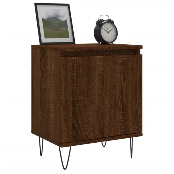 vidaXL sengeborde 2 stk. 40x30x50 cm konstrueret træ brunt egetræ