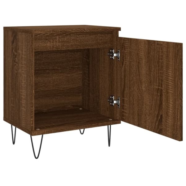 vidaXL sengeborde 2 stk. 40x30x50 cm konstrueret træ brunt egetræ