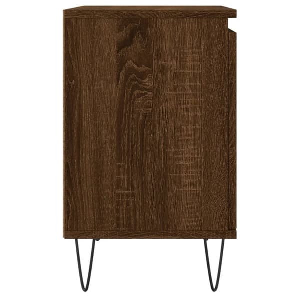 vidaXL sengeborde 2 stk. 40x30x50 cm konstrueret træ brunt egetræ