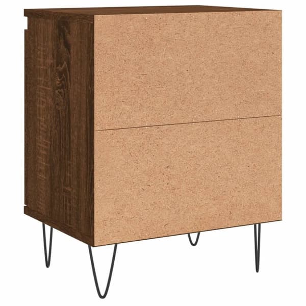 vidaXL sengeborde 2 stk. 40x30x50 cm konstrueret træ brunt egetræ