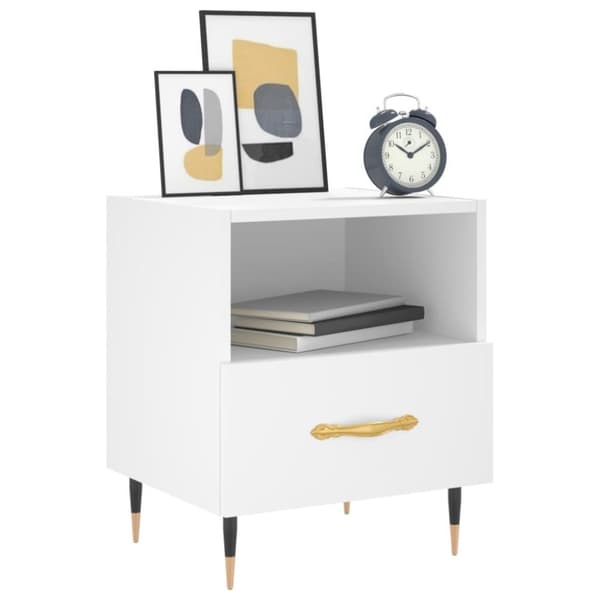 vidaXL sengebord 40x35x47,5 cm konstrueret træ hvid