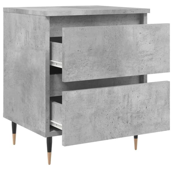 vidaXL Yöpöydät 2 kpl betoninharmaa 40x35x50 cm tekninen puu