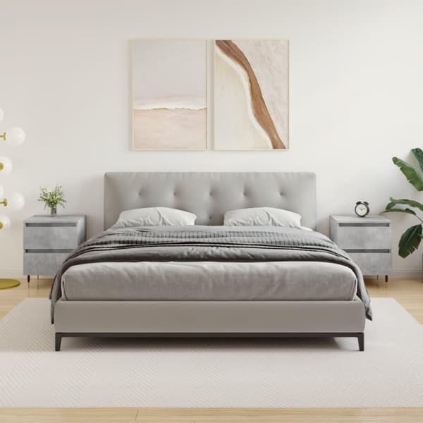 vidaXL Yöpöydät 2 kpl betoninharmaa 40x35x50 cm tekninen puu