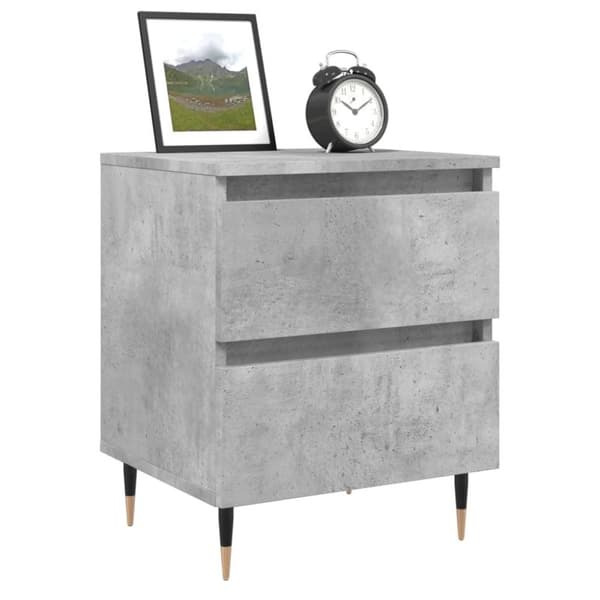 vidaXL Yöpöydät 2 kpl betoninharmaa 40x35x50 cm tekninen puu