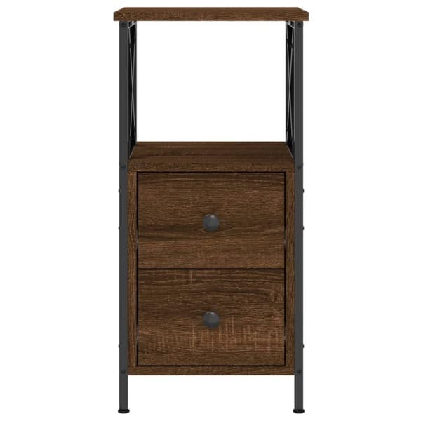 vidaXL sengebord 34x35,5x70 cm konstrueret træ brun egetræsfarve