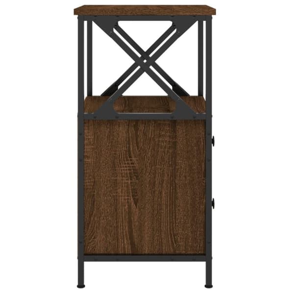 vidaXL sengebord 34x35,5x70 cm konstrueret træ brun egetræsfarve