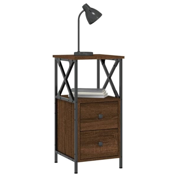 vidaXL sengebord 34x35,5x70 cm konstrueret træ brun egetræsfarve