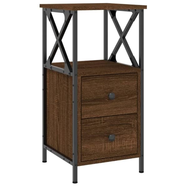 vidaXL sengebord 34x35,5x70 cm konstrueret træ brun egetræsfarve