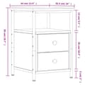 Miniatyrbilde 9 av 11: vidaXL Nattbord røkt eik 34x35,5x50 cm konstruert tre
