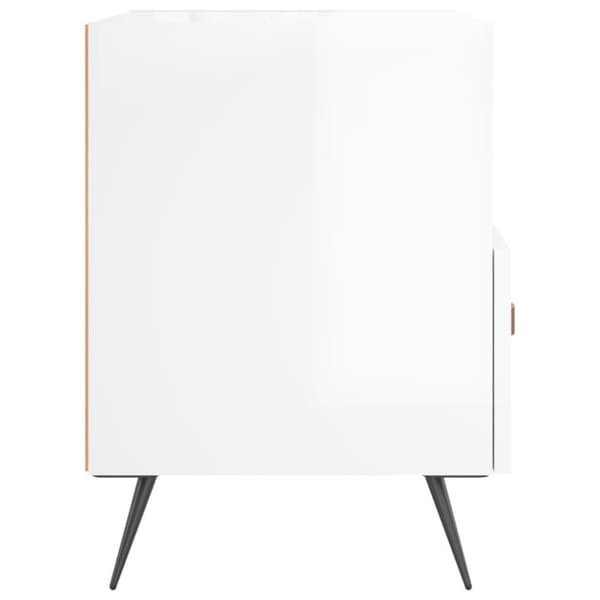 vidaXL sengebord 40x35x47,5 cm konstrueret træ hvid højglans