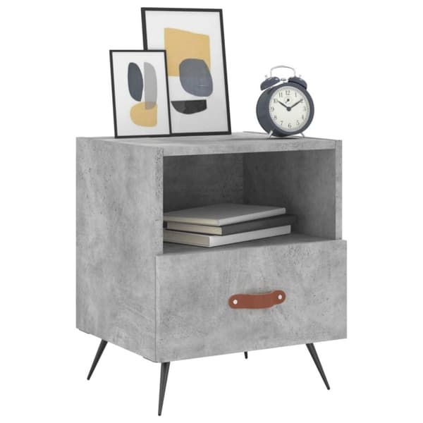 vidaXL Nattbord 2 stk betonggrå 40x35x47,5 cm konstruert tre