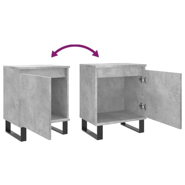 vidaXL Nattbord betonggrå 40x30x50 cm konstruert tre