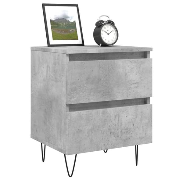 vidaXL sengebord 40x35x50 cm konstrueret træ betongrå