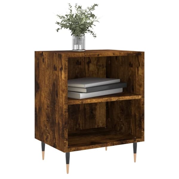 vidaXL sengeborde 2 stk. 40x30x50 cm konstrueret træ røget egetræ
