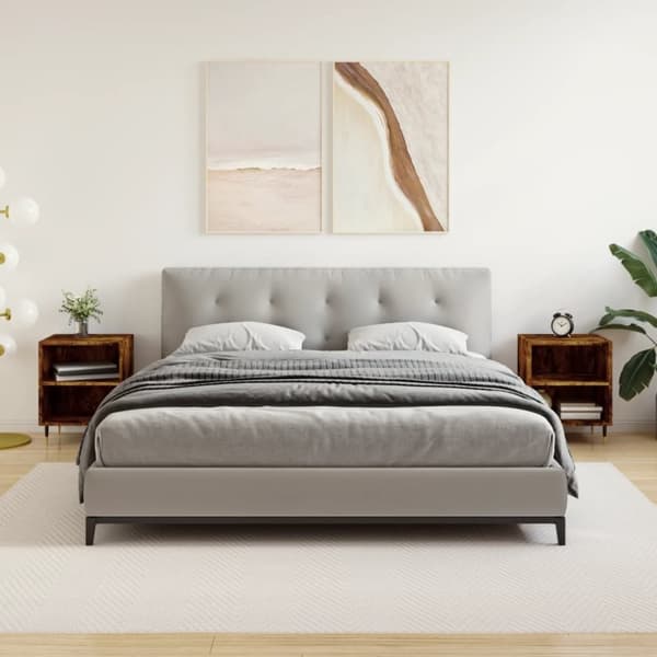vidaXL sengeborde 2 stk. 40x30x50 cm konstrueret træ røget egetræ