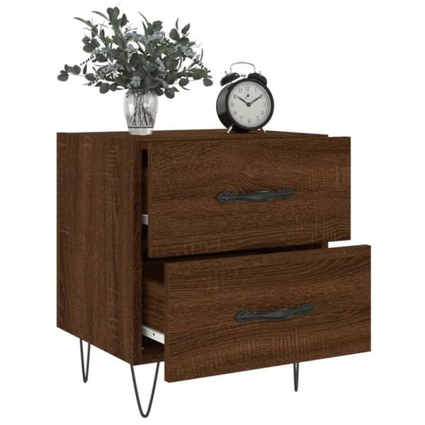 vidaXL Nattbord brun eik 40x35x47,5 cm konstruert tre