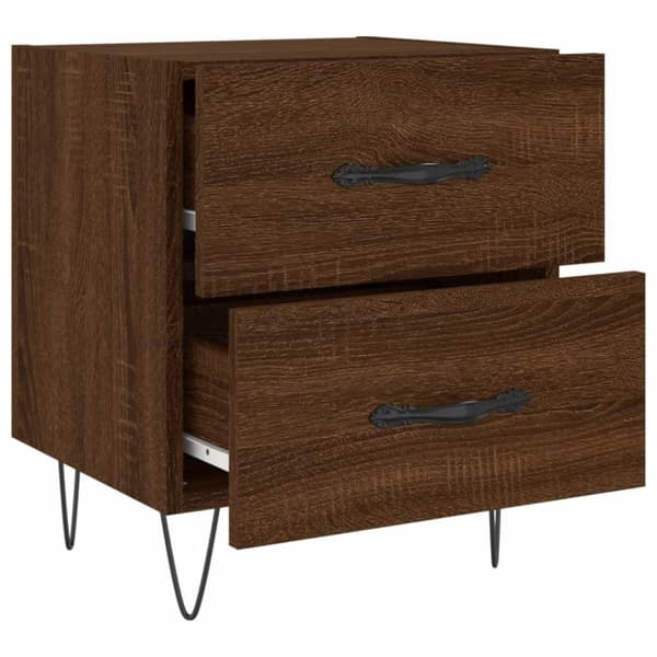 vidaXL Nattbord brun eik 40x35x47,5 cm konstruert tre
