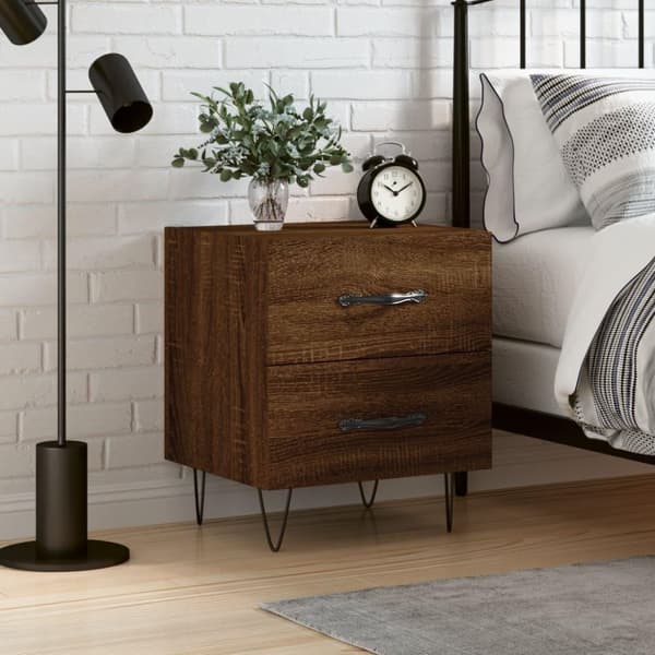 vidaXL Nattbord brun eik 40x35x47,5 cm konstruert tre