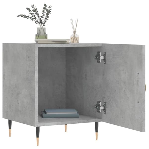 vidaXL Sängbord betonggrå 40x40x50 cm konstruerat trä