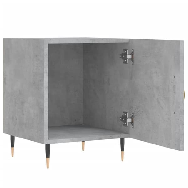 vidaXL Sängbord betonggrå 40x40x50 cm konstruerat trä
