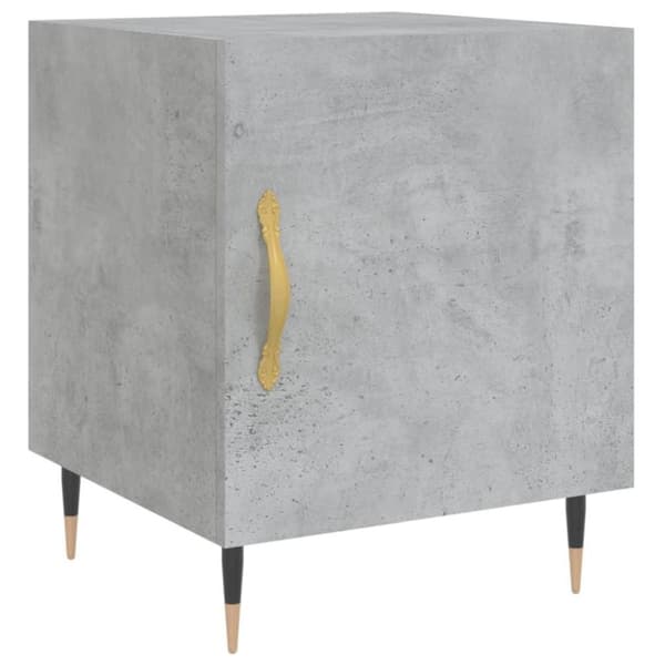 vidaXL Sängbord betonggrå 40x40x50 cm konstruerat trä