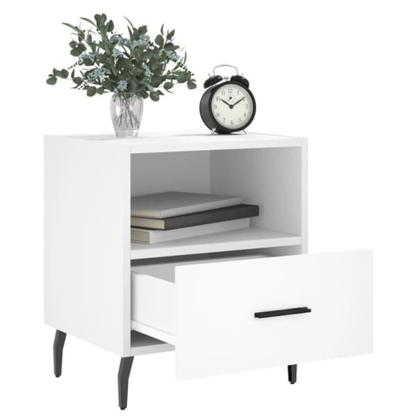vidaXL sengebord 40x35x47,5 cm konstrueret træ hvid