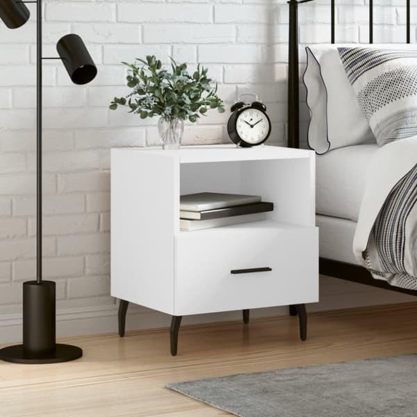 vidaXL sengebord 40x35x47,5 cm konstrueret træ hvid