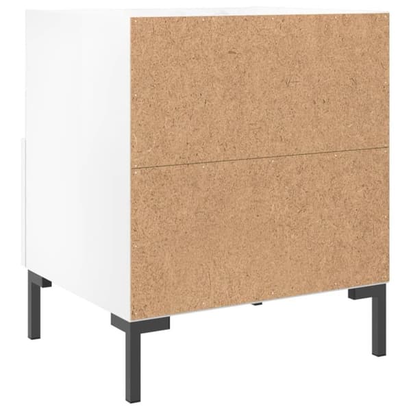 vidaXL sengebord 40x35x47,5 cm konstrueret træ hvid højglans