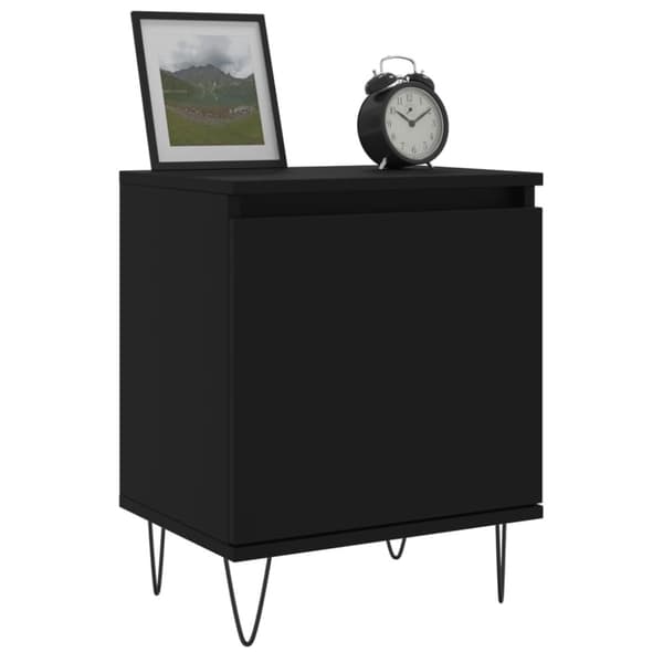 vidaXL sengeborde 2 stk. 40x30x50 cm konstrueret træ sort