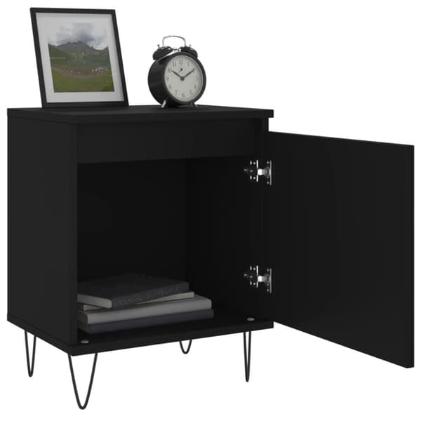 vidaXL sengeborde 2 stk. 40x30x50 cm konstrueret træ sort